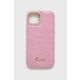 Etui za mobitel Guess iPhone 14 6,1'' boja: ružičasta - roza. Etui za iPhone iz kolekcije Guess. Model izrađen od imitacije kože.