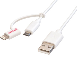 Roline USB2.0 kabel za punjenje i prijenos podataka TIP A(M) na Micro B(M) + Lightning(M)