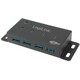HUB 4Port LogiLink SuperSpeed mountable active with power supply Black