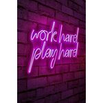 Ukrasna plastična LED rasvjeta, Work Hard Play Hard - Pink