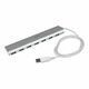 StarTech.com 7 Port Compact USB 3.0 Hub with Built-in Cable - Aluminum USB Hub - Silver USB3 Hub with 20W Power Adapter (ST73007UA) - USB peripheral sharing switch - 7 ports