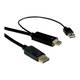 Roline HDMI / DisplayPort / USB priključni kabel DisplayPort utikač, HDMI A utikač, USB-A utikač 2 m crna 11.04.5992 sa zaštitom HDMI kabel