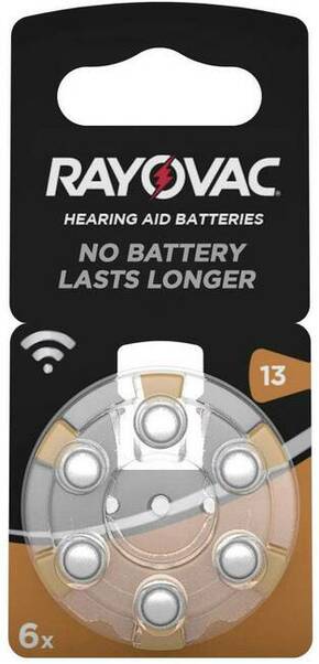 Rayovac Hearing Aid Batteries 13 Bli 6 gumbasta baterija ZA 13 cink-zračni 310 mAh 1.4 V 6 St.