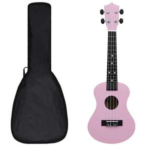 VidaXL Set dječjeg ukulelea Soprano s torbom ružičasti 23 "
