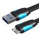 Plosnati USB 3.0 A na Micro-B kabel Vention VAS-A12-B100 1m crni