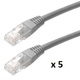 SBOX UTP kabel, Cat 5e, 2m, sivi, 5 kom