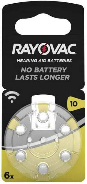 Rayovac Hearing Aid Batteries 10 Bli 6 gumbasta baterija ZA 10 cink-zračni 105 mAh 1.4 V 6 St.