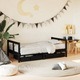 Okvir za dječji krevet s ladicama crni 80 x 160 cm od borovine