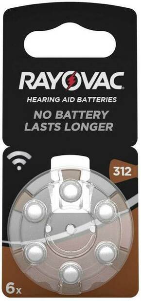 Rayovac Hearing Aid Batteries 312 Bli gumbasta baterija ZA 312 cink-zračni 180 mAh 1.4 V 6 St.