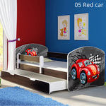 Dječji krevet ACMA s motivom, bočna wenge + ladica 160x80 05 Red Car