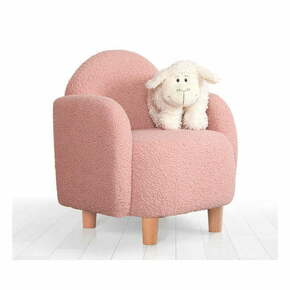 Ružičasta dječja fotelja od bouclé tkanine Moylo – Balcab Home