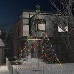 vidaXL Božićno drvce s metalnim stupom 1400 LED žarulja raznobojno 5 m