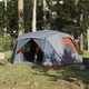 vidaXL Šator za kampiranje za 10 osoba sivo-narančasti 443x437x229 cm