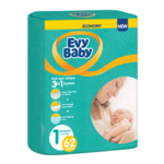 Evy Baby Jednokratne pelene 3 u 1 sistem Twin, 1 Newborn, 2 - 5 kg (62 kom)