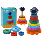 Pyramid Sorter Wooden Pyramid Puzzle Planets Space 10 pieces.
