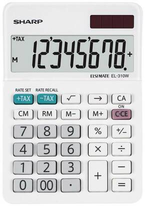 Sharp EL-310W džepni kalkulator bijela Zaslon (broj mjesta): 8 baterijski pogon
