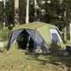 vidaXL Šator za kampiranje za 10 osoba zeleni 443 x 437 x 229 cm