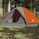 vidaXL Šator za 6 osoba sivo-narančasti 348x340x190 cm taft 190T