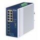 Planet IGS-1000-8UP4X IP30 Industrial 8-Port 10/100/1000T 802.3bt PoE + 4-Port 10G SFP+ Ethernet Switch (360W PoE budget, PoE Usage LED, -40~75 degrees C, dual 48~54V DC, supports 1G/2.5G/10G SFP tran