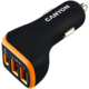 CANYON C-08, Universal 3xUSB car adapter, Input 12V-24V, Output DC USB-A 5V/2.4A(Max) + Type-C PD 18W, with Smart IC, Black+Orange with rubber coating, 71*39*26.2mm, 0.028kg CNE-CCA08BO CNE-CCA08BO