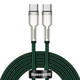 Kabel USB-C na USB-C Baseus Cafule, 100W, 2m (zeleni)