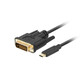 Lanberg USB-C(M)-DVI-D(24+1)(M) kabel 3m crni