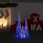 vidaXL Set akrilnih ukrasnih LED stožaca plavi 30/45/60 cm