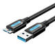 USB 3.0 A muški na Micro-B muški kabel Vention COPBI 3m crni PVC