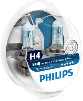 Philips WhiteVision Ultra H1/H4/H7 + W5W (12V) - do 60% više svjetla - do 35% bjelije (4200K)Philips WhiteVision Ultra H1/H4/H7 + W5W (12V) - up to H4W5W-WVUL-2