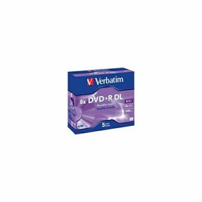 V043541 - DVDR DL Verbatim 8.5GB 8x Matt Silver 5 pack JC Double Layer - V043541 -