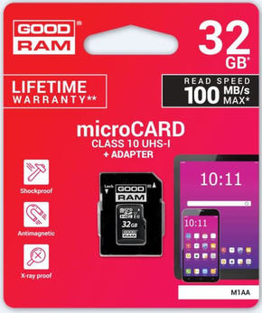 GoodRam memorijska kartica microSD 32GB + SD adapter (500305)