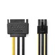 Kabel NEDIS, SATA power 15-pin(M) 1x PCIe(F), 0.20 m, crni/žuti