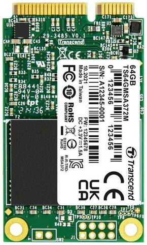 Transcend MSA372M 64 GB unutarnji mSATA SSD SATA III maloprodaja TS64GMSA372M