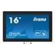 Iiyama ProLite TF1615MC-B1 monitor, IPS, 15.6", 16:9, 1920x1080, HDMI, Display port, VGA (D-Sub), USB, Touchscreen