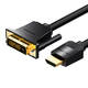 HDMI to DVI (24+1) Cable Vention ABFBJ 5m, 4K 60Hz/ 1080P 60Hz (Black)