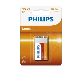 Philips 6F22L1B/10 - Cink-kloridna baterija 6F22 LONGLIFE 9V