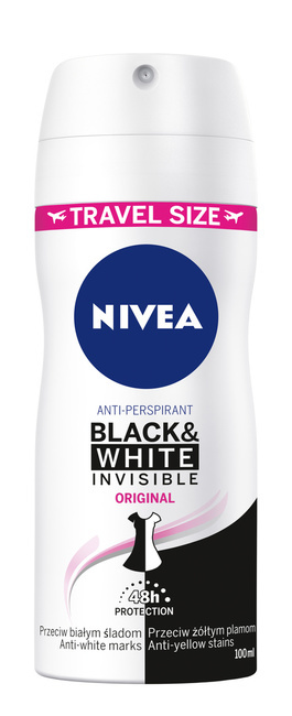 NIVEA Black&amp;White Invisible Clear dezodorans u spreju za žene MINI