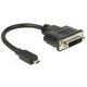 Delock 65563 HDMI mikro-D - DVI 24+5 pol. adapter, 20 cm kabel