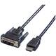 Value DVI / HDMI priključni kabel DVI-D 18+1-polni utikač, HDMI A utikač 5.00 m crna 11.99.5552 sa zaštitom, utikač primjenjiv s obje strane DVI kabel