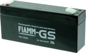 Fiamm PB-6-3 FG10301 olovni akumulator 6 V 3 Ah olovno-koprenasti (Š x V x D) 134 x 66 x 33 mm plosnati priključak 4.8 mm bez održavanja