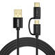 2u1 USB kabel Choetech USB-C / Micro USB, (crni)