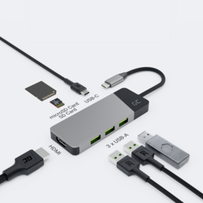 GREEN CELL HUB USB-C ADAPTER GC CONNECT 7W1 (3XUSB 3.1