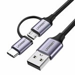 Ugreen® 30875 Pleteni USB to Micro USB/Type C Kabel 1M