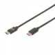 Digitus USB kabel USB 2.0 USB-C™ utikač, USB-C™ utikač 1.80 m crna okrugli, utikač primjenjiv s obje strane, dvostruko zaštićen AK-300138-018-S