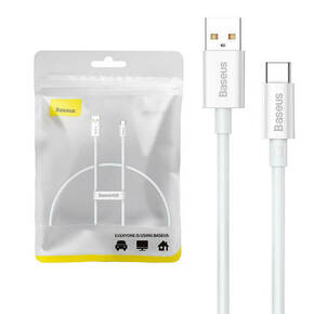 Kabel USB do USB-C Baseus Superior 100W 0.25m (bijeli) (paket od 5 komada)