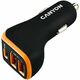 CNE-CCA08BO - CANYON C-08, Universal 3xUSB car adapter, Input 12V-24V, Output DC USB-A 5V/2.4AMax Type-C PD 18W, with Smart IC, BlackOrange with rubber coating, 713926.2mm, 0.028kg - - divh2Car charger -08/h2pIn addition to the two standard USB-A...