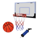 vidaXL Indoor set za košarku; obruč s mrežicom + tabla lopta pumpa