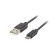 LANBERG Micro USB (M) na USB-A (M) 2.0 kabel 1m, crni, brzo punjenje 3.0