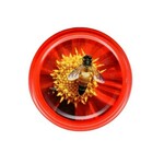 Poklopci fi 82 milimetara metalni design - pčelica na cvijetu crveni