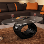 vidaXL Crni okrugli stolić za kavu